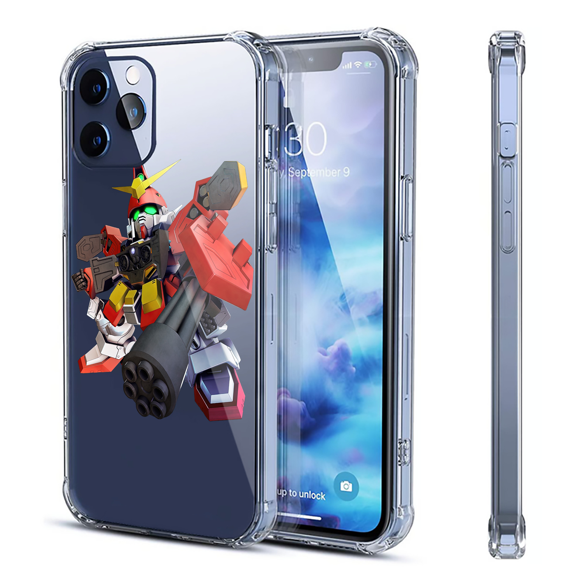 （画像用） 機動戦士ガンダム Mobile Suit Gundam 【iPhone 12シリーズ対応】透明スマホケース（クリアソフトケース）